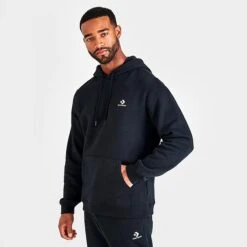 Converse Go-To Embroidered Star Chevron Fleece Hoodie Black - 10024509 001 -Nike Sportwear Sales 10024509 001 M3