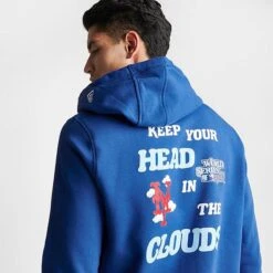 Men's New Era New York Mets MLB Clouds Hoodie Blue - 13090799 400 -Nike Sportwear Sales 13090799 400 M5