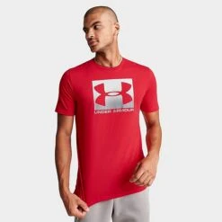 Men's Under Armour Sportstyle Boxed T-Shirt Red/Steel - 1329581 600