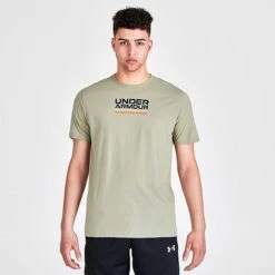 Men's Under Armour Multicolor Box Logo Short-Sleeve T-Shirt Khaki/Grey/Black - 1370529 37 -Nike Sportwear Sales 1370529 037 M3