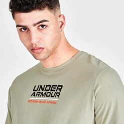Men's Under Armour Multicolor Box Logo Short-Sleeve T-Shirt Khaki/Grey/Black - 1370529 37 -Nike Sportwear Sales 1370529 037 M5