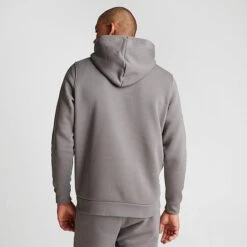 Men's Under Armour Essential Fleece Hoodie Pewter/White - 1373880 294 -Nike Sportwear Sales 1373880 294 M4