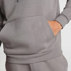 Men's Under Armour Essential Fleece Hoodie Pewter/White - 1373880 294 -Nike Sportwear Sales 1373880 294 M6