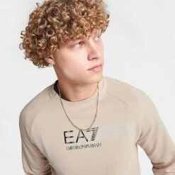 Men's Emporio Armani EA7 Ventus Crewneck Sweatshirt Oxford Tan - 3RPM41 264 -Nike Sportwear Sales 3RPM41 264 M5