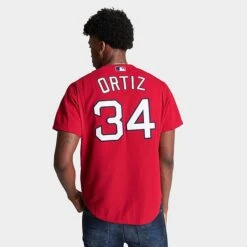 Men's Mitchell & Ness Boston Red Sox MLB David Ortiz 2004 BP Baseball Jersey Red - 4DORSCAR 600