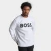 Men's Hugo Boss Salbo Crewneck Sweatshirt White/Black - 50482898 100 -Nike Sportwear Sales 50482898 100 M1