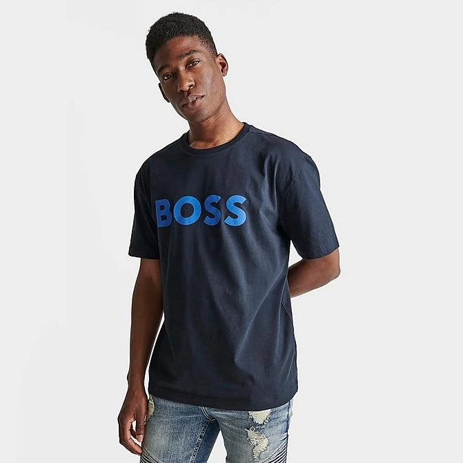 Men's Hugo Boss Logo Print T-Shirt Dark Blue - 50483774 402