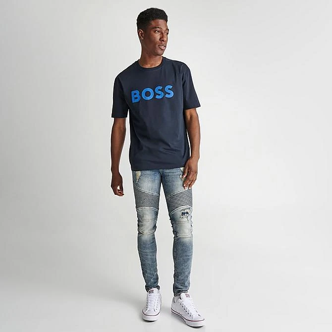 Men's Hugo Boss Logo Print T-Shirt Dark Blue - 50483774 402 4 Men's Hugo Boss Logo Print T-Shirt Dark Blue - 50483774 402 - Image 2