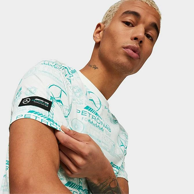 Men's Puma Mercedes AMG Petronas F1 Allover Print Graphic T-Shirt Puma White - 53848003 100 6 Men's Puma Mercedes AMG Petronas F1 Allover Print Graphic T-Shirt Puma White - 53848003 100 - Image 4