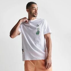 Men's Puma Classics Super Puma Graphic T-Shirt White - 53948102 100 -Nike Sportwear Sales 53948102 100 M3