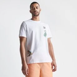 Men's Puma Classics Super Puma Graphic T-Shirt White - 53948102 100 -Nike Sportwear Sales 53948102 100 M4