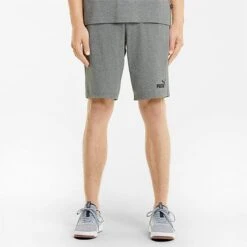 Men's Puma Essentials Jersey Shorts Medium Gray Heather - 58670603 060