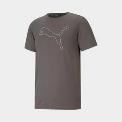 Men's Puma Performance Cat Short-Sleeve Training T-Shirt Castlerock - 58932760Â 060