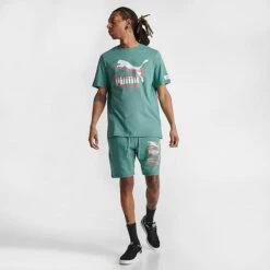 Men's Puma Sportswear International Logo Graphic T-Shirt Adriatic - 62128184 060 -Nike Sportwear Sales 62128184 060 M2