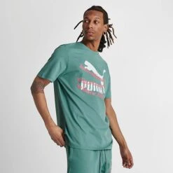 Men's Puma Sportswear International Logo Graphic T-Shirt Adriatic - 62128184 060 -Nike Sportwear Sales 62128184 060 M3