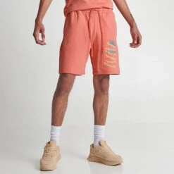 Men's Puma Sportswear International Logo Fleece Shorts Hibiscus - 62128448 690 -Nike Sportwear Sales 62128448 690 M3