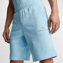 Men's Puma Sportswear Outline Logo Lifestyle Shorts Light Blue - 62301834 400 -Nike Sportwear Sales 62301834 400 M5