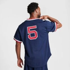Men's Mitchell & Ness Boston Red Sox MLB Nomar Garciaparra 1997 Authentic Pullover Baseball Jersey Navy - 7NGANAVY 400 -Nike Sportwear Sales 7NGANAVY 400 M3