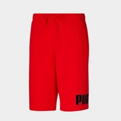 Men's Puma Fleece Big Logo Shorts High Risk Red - 84679347 600