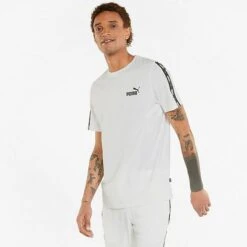 Men's Puma Essentials Tape Short-Sleeve T-Shirt Puma White - 84738202Â 100