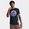 Men's Mitchell & Ness New York Mets MLB Logo Graphic T-Shirt Navy - 9NYMNAVY 001