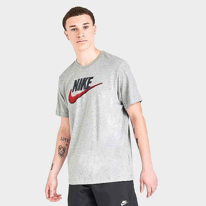 Nike Sportswear Brand Mark T-Shirt Dark Grey Heather/Black/Habanero Red - AR4993 063 5 Nike Sportswear Brand Mark T-Shirt Dark Grey Heather/Black/Habanero Red - AR4993 063 - Image 3