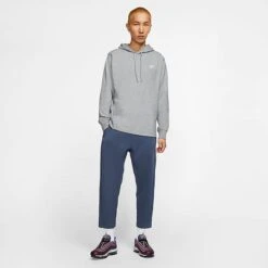 Men's Nike Sportswear Club Jersey Pullover Hoodie Dark Grey Heather/White - BV2749 063 -Nike Sportwear Sales BV2749 063 M2