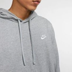 Men's Nike Sportswear Club Jersey Pullover Hoodie Dark Grey Heather/White - BV2749 063 -Nike Sportwear Sales BV2749 063 M4