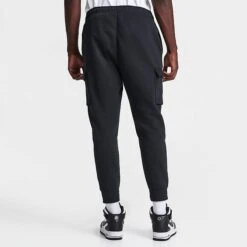 Men's Nike Sportswear Club Fleece Cargo Jogger Pants Black/Black/White - CD3129 010 -Nike Sportwear Sales CD3129 010 M4