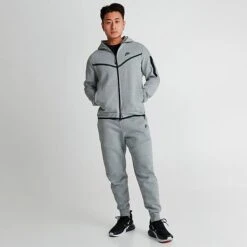 Men's Nike Sportswear Tech Fleece Taped Full-Zip Hoodie Dark Grey Heather/Black - CU4489 063 9 Men's Nike Sportswear Tech Fleece Taped Full-Zip Hoodie Dark Grey Heather/Black - CU4489 063 -Nike Sportwear Sales CU4489 063 M2