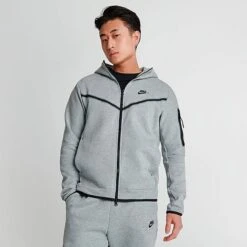 Men's Nike Sportswear Tech Fleece Taped Full-Zip Hoodie Dark Grey Heather/Black - CU4489 063 10 Men's Nike Sportswear Tech Fleece Taped Full-Zip Hoodie Dark Grey Heather/Black - CU4489 063 -Nike Sportwear Sales CU4489 063 M3