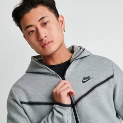 Men's Nike Sportswear Tech Fleece Taped Full-Zip Hoodie Dark Grey Heather/Black - CU4489 063 12 Men's Nike Sportswear Tech Fleece Taped Full-Zip Hoodie Dark Grey Heather/Black - CU4489 063 -Nike Sportwear Sales CU4489 063 M5