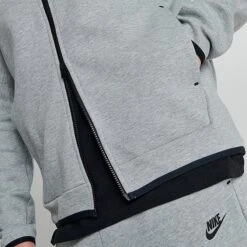 Men's Nike Sportswear Tech Fleece Taped Full-Zip Hoodie Dark Grey Heather/Black - CU4489 063 13 Men's Nike Sportswear Tech Fleece Taped Full-Zip Hoodie Dark Grey Heather/Black - CU4489 063 -Nike Sportwear Sales CU4489 063 M6