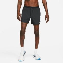 Men's Nike Dri-FIT Stride 5-Inch Brief-Lined Running Shorts Black/Black/Reflective Silver - DM4755 010