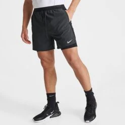 Men's Nike Dri-FIT Stride 5-Inch Hybrid Running Shorts Black/Black/Black - DM4757 010