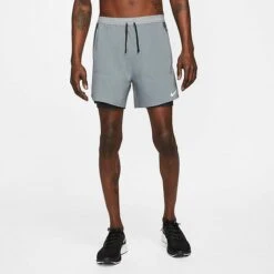 Men's Nike Dri-FIT Stride 5-Inch Hybrid Running Shorts Smoke Grey/Dark Smoke Grey/Black/Reflective Silver - DM4757 084