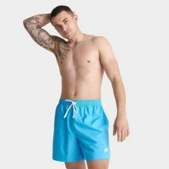 Men's Nike Sportswear Sport Essentials Lined Flow Shorts Baltic Blue/White - DM6829 416