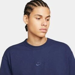 Men's Nike Sportswear Premium Essentials T-Shirt Midnight Navy - DO7392 410 -Nike Sportwear Sales DO7392 410 M4