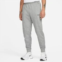 Men's Nike Therma-FIT Tapered Fitness Sweatpants Dark Grey Heather/Particle Grey/Black - DQ5405 063
