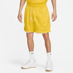 Men's Nike Dri-FIT Standard Issue Reversible 6" Mesh Basketball Shorts Speed Yellow/Phantom/Pale Ivory - DQ5707 735