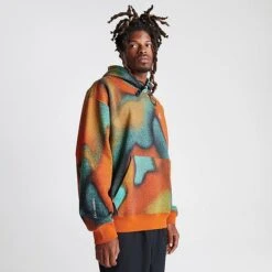 Men's Nike ACG Therma-FIT Tuff Fleece Graphic Pullover Hoodie Team Orange/Off Noir/Mint Foam - DQ5789 891 -Nike Sportwear Sales DQ5789 891 M3