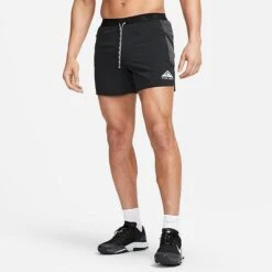 Men's Nike Trail Second Sunrise Dri-FIT Brief-Lined 5" Running Shorts Black/Dark Smoke Grey/White - DV9311Â 010