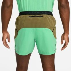 Men's Nike Trail Second Sunrise Dri-FIT Brief-Lined 5" Running Shorts Spring Green/Olive Flak/White - DV9311 363 -Nike Sportwear Sales DV9311 363 M4