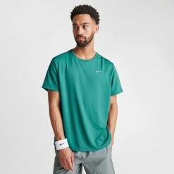 Men's Nike Dri-FIT UV Miler Short-Sleeve Running Top Mineral Teal/Reflective Silver - DV9315 379 -Nike Sportwear Sales DV9315 379 M3