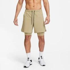 Men's Nike Unlimited Dri-FIT 7" 2-in-1 Versatile Shorts Neutral Olive/Neutral Olive/Black/Neutral Olive - DV9334Â 276