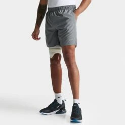 Men's Nike Dri-FIT Challenger 7" Unlined Running Shorts Smoke Grey/Smoke Grey/Black/Reflective Silver - DV9344 084