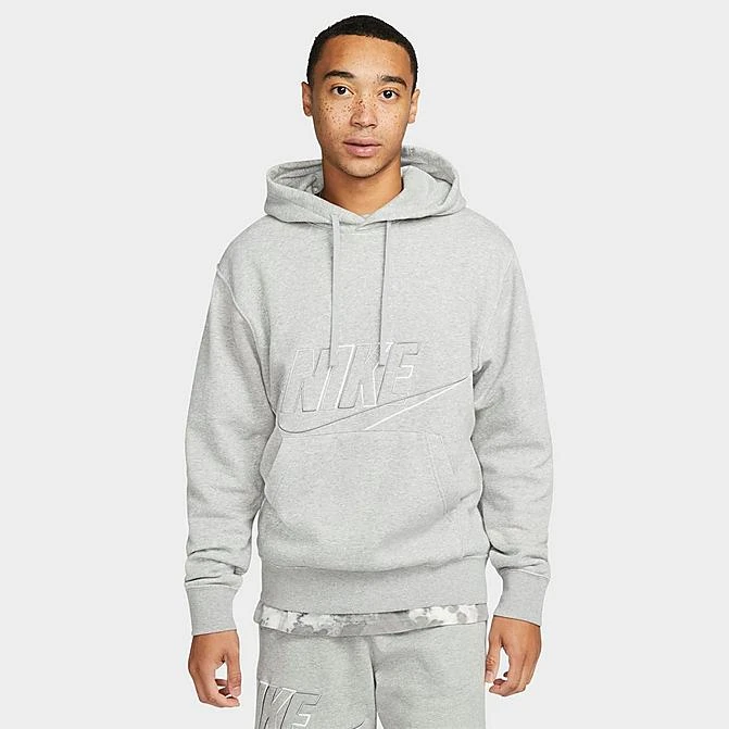 Men's Nike Club Fleece+ Futura Fleece Pullover Hoodie Dark Grey Heather - DX0541 063 3 Men's Nike Club Fleece+ Futura Fleece Pullover Hoodie Dark Grey Heather - DX0541 063