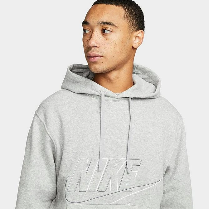 Men's Nike Club Fleece+ Futura Fleece Pullover Hoodie Dark Grey Heather - DX0541 063 6 Men's Nike Club Fleece+ Futura Fleece Pullover Hoodie Dark Grey Heather - DX0541 063 - Image 4