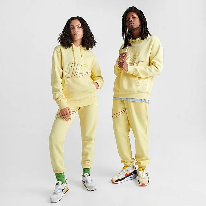 Men's Nike Club Fleece+ Futura Fleece Pullover Hoodie Lemon Chiffon - DX0541 706 4 Men's Nike Club Fleece+ Futura Fleece Pullover Hoodie Lemon Chiffon - DX0541 706 - Image 2