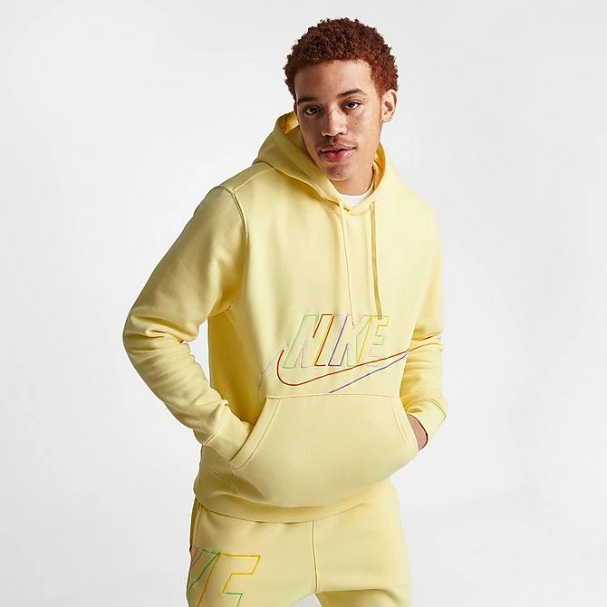 Men's Nike Club Fleece+ Futura Fleece Pullover Hoodie Lemon Chiffon - DX0541 706 5 Men's Nike Club Fleece+ Futura Fleece Pullover Hoodie Lemon Chiffon - DX0541 706 - Image 3